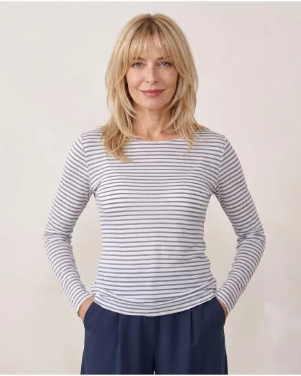 Longsleeve mit Cashmere in blau von Italia Moda