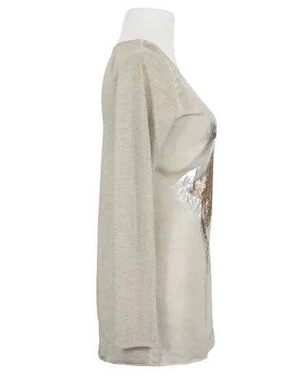 Longsleeve mit Seide in beige von Spaziodonna