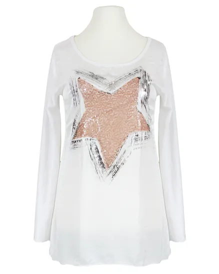 Longsleeve mit Seide in wei� von Spaziodonna