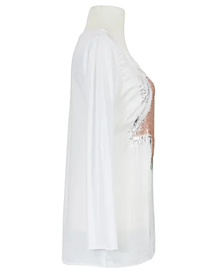 Longsleeve mit Seide in wei� von Spaziodonna