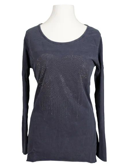 Longsleeve Shirt Herz in blau von Spaziodonna