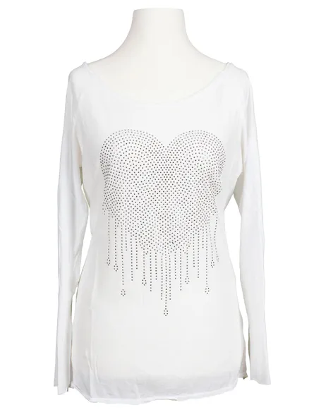 Shirt Herz in wei� von Spaziodonna