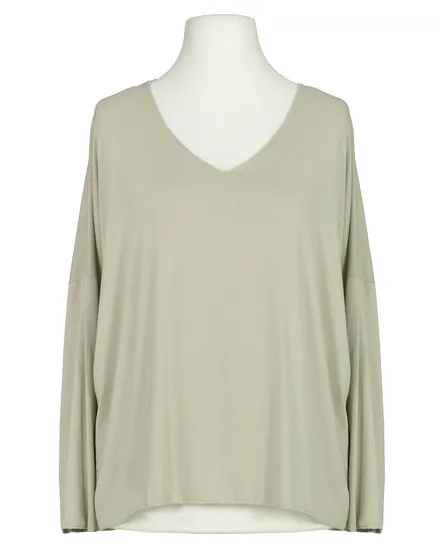 Longsleeve V-Ausschnitt in beige von New Collection