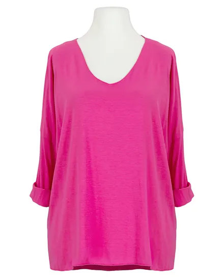 Longsleeve V-Ausschnitt in pink von New Collection