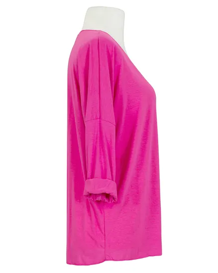 Longsleeve V-Ausschnitt in pink von New Collection