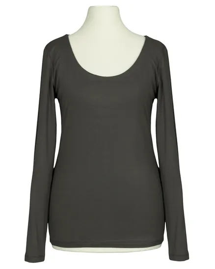 Longsleeve Viskose in anthrazit von Italia Moda
