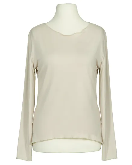Longsleeve Viskose in beige von Made in Italy