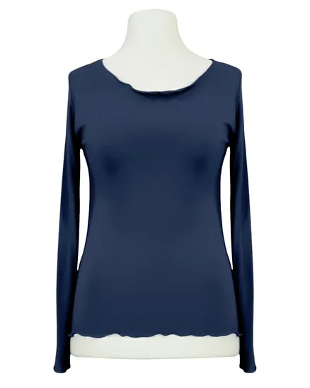 Longsleeve Viskose in blau von Made in Italy