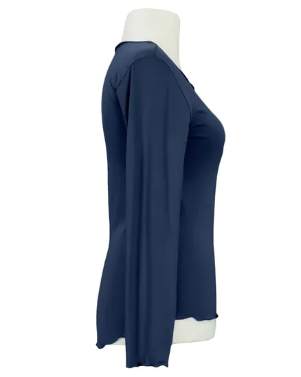 Longsleeve Viskose in blau von Made in Italy