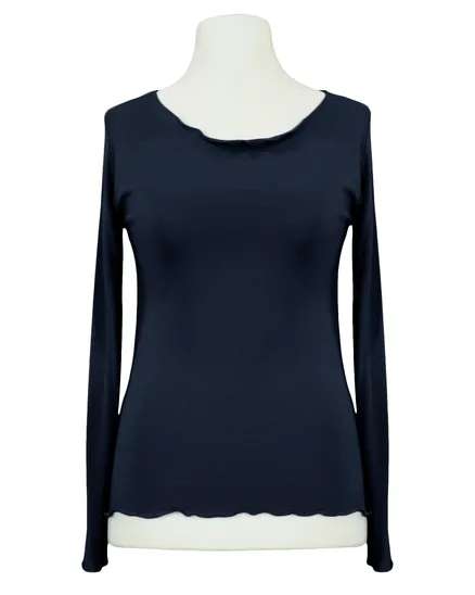 Longsleeve Viskose in blau von Made in Italy