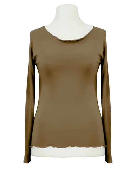 Longsleeve Viskose in camel von Made in Italy