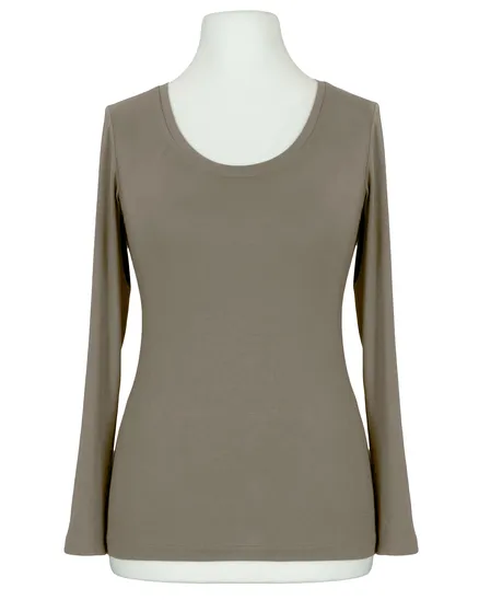 Longsleeve Viskose in hellbraun von FASHION