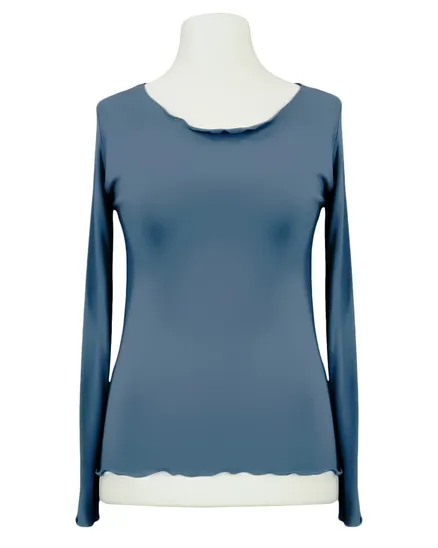 Longsleeve Viskose in jeansblau von Made in Italy