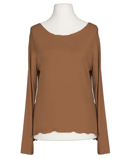 Longsleeve Viskose in rostbraun von Made in Italy
