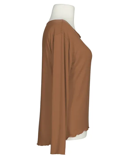 Longsleeve Viskose in rostbraun von Made in Italy