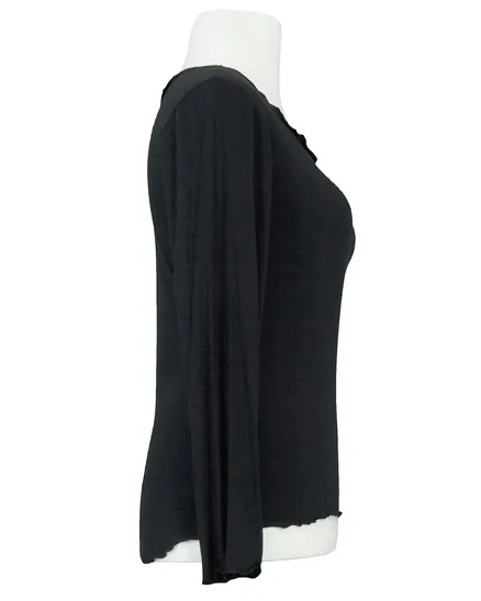 Longsleeve Viskose in schwarz von Made in Italy