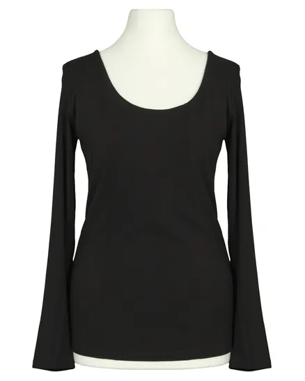 Longsleeve Viskose in schwarz von Italia Moda