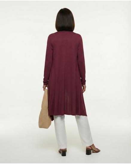 Longstrickjacke in beere von fashion made in italy