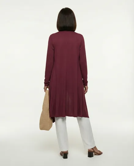 Longstrickjacke in beere von fashion made in italy
