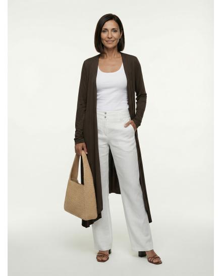 Longstrickjacke in braun von fashion made in italy