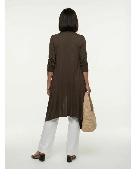 Longstrickjacke in braun von fashion made in italy