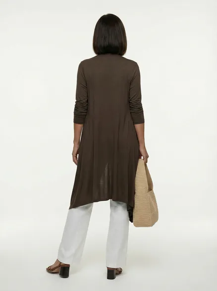 Longstrickjacke in braun von fashion made in italy