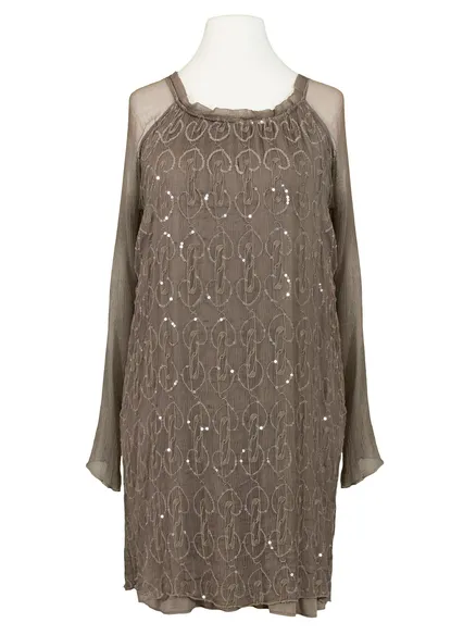 Longtunika Seidencrepe in braun von Made in Italy