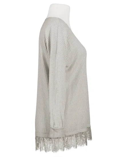 Shirt mit Spitze in taupe von Spaziodonna