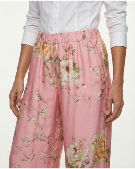 Marlenehose Floral in rosa von Made in Italy