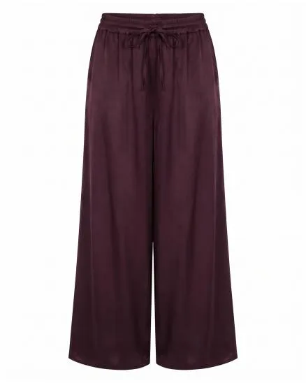 Marlenehose Satin in aubergine von Moda Italia