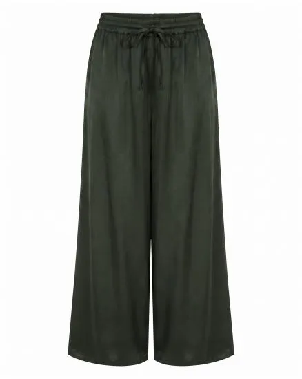 Marlenehose Satin in oliv von Moda Italia