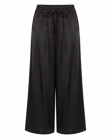 Marlenehose Satin in schwarz von Moda Italia
