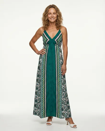 Maxi Kleid Print in gr�n von toi du monde