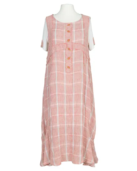 Maxi Leinenkleid Karomuster 2-tlg. in koralle von Zedd
