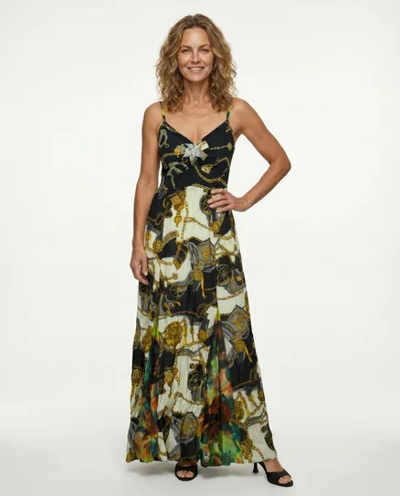 Maxi Tr�gerkleid in schwarz ecru von 101 Idees