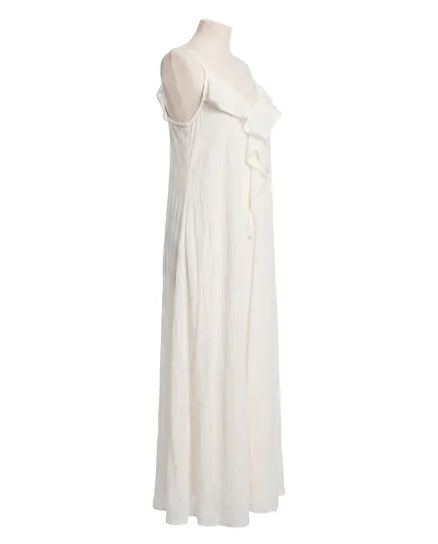 Maxikleid Baumwolle in creme von Made in Italy
