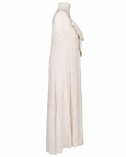 Maxikleid Baumwolle in creme von Made in Italy
