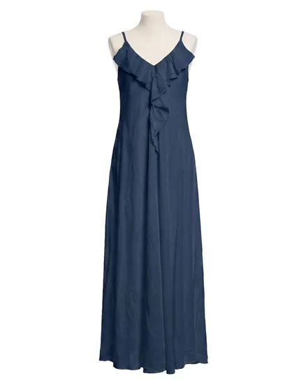 Maxikleid Baumwolle in dunkelblau von Made in Italy