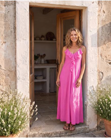 Maxikleid in pink von Made in Italy