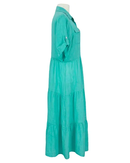 Maxikleid Leinen in aqua von Made in Italy