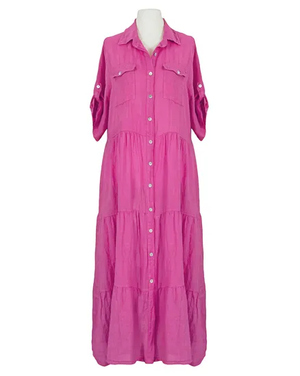 Maxikleid Leinen in pink von Made in Italy