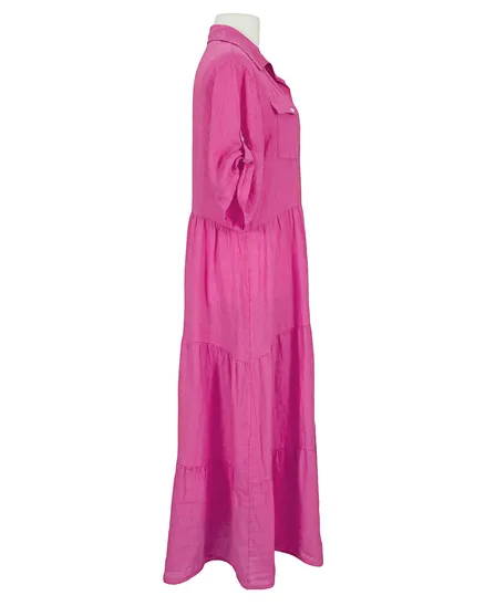 Maxikleid Leinen in pink von Made in Italy