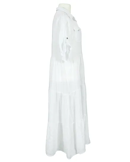 Maxikleid Leinen in wei� von Made in Italy