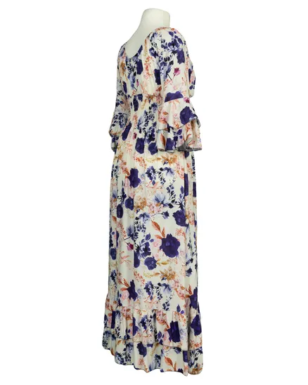 Maxikleid mit Blumen in blau von H. Trend