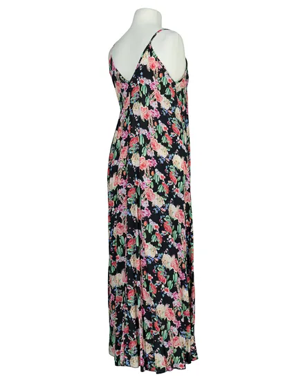 Maxikleid mit Blumen in schwarz von Made in Italy