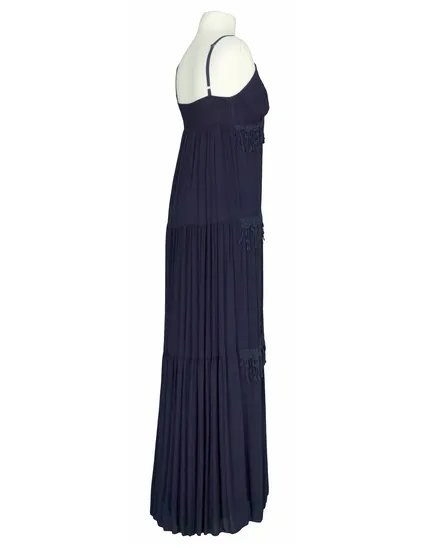 Maxikleid mit H�kelspitze in dunkelblau von Spaziodonna