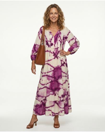 Maxikleid mit Muster in beere von H. Trend