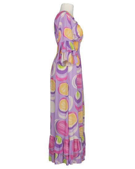 Maxikleid mit Print in lila von H. Trend