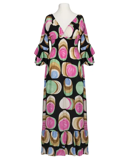 Maxikleid mit Print in schwarz von H. Trend