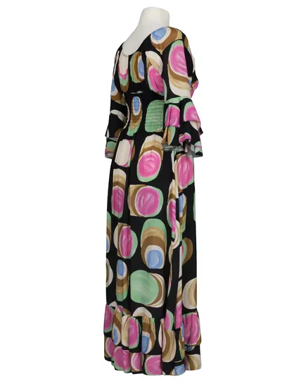 Maxikleid mit Print in schwarz von H. Trend